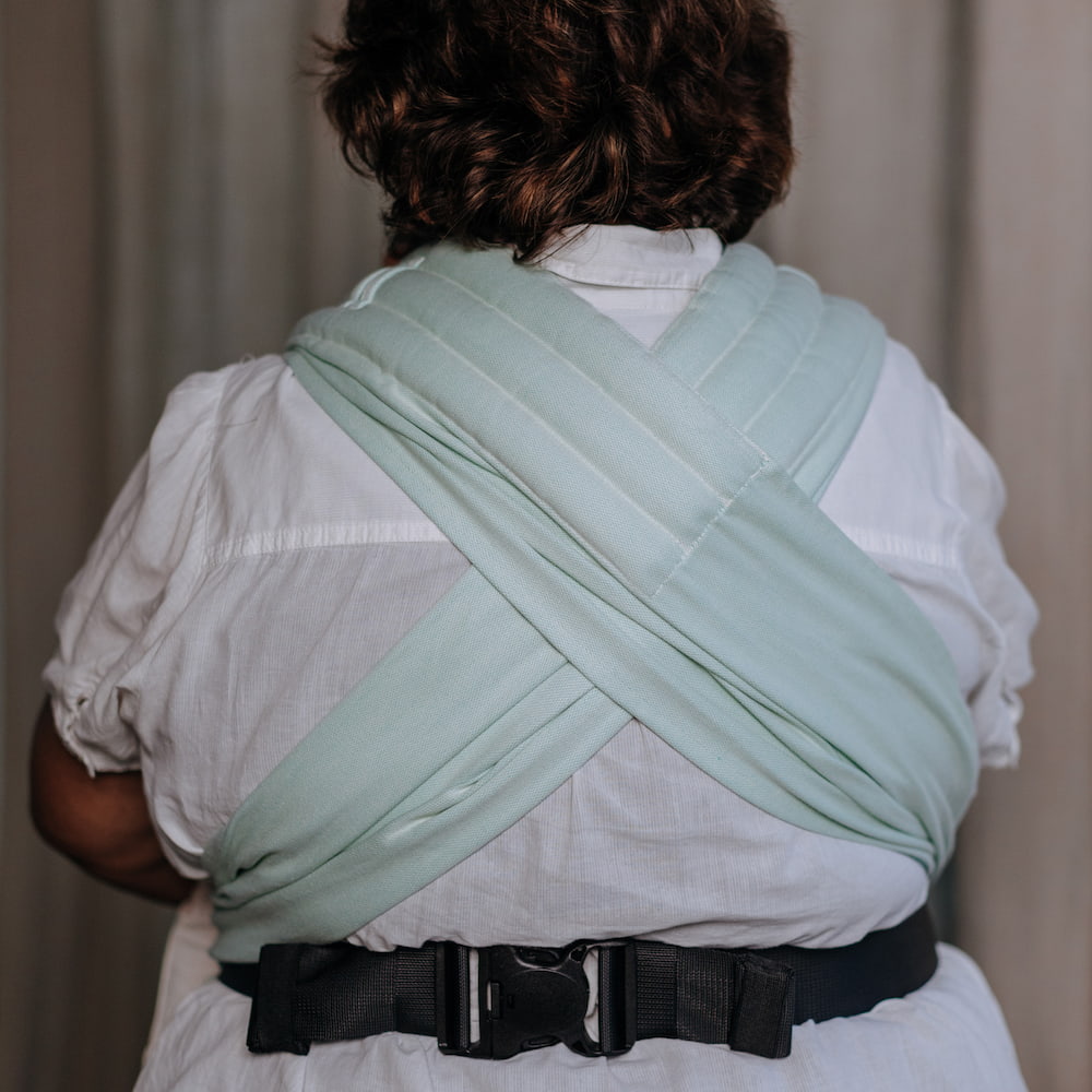 fidella-flyclick-marsupio-ergonomico-mezza-fibbia-chevron-menta-pastello image 2