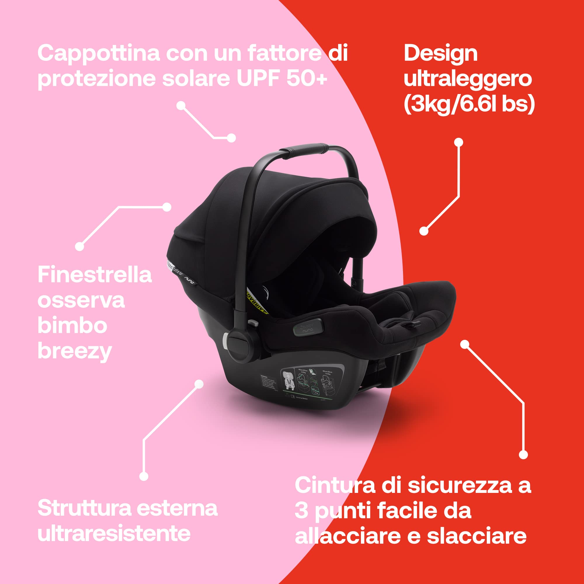 bugaboo-turtle-air-by-nuna-seggiolino-auto-nero-con-adattatore-per-cameleon image 7
