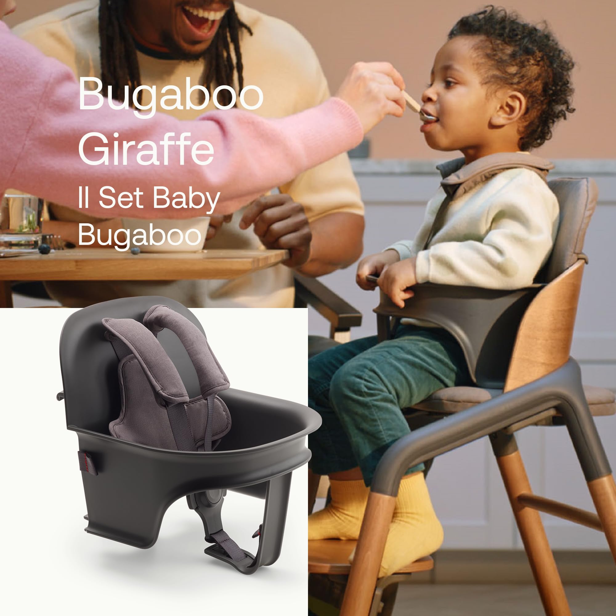 bugaboo-giraffe-set-baby-per-sedia-evolutiva-grigio image 2