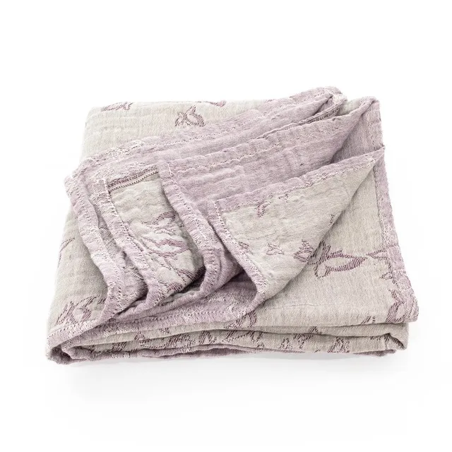 fidella-coperta-tutto-in-uno-feel-free-mussola-in-cotone-organico-grigio-lilla image 1