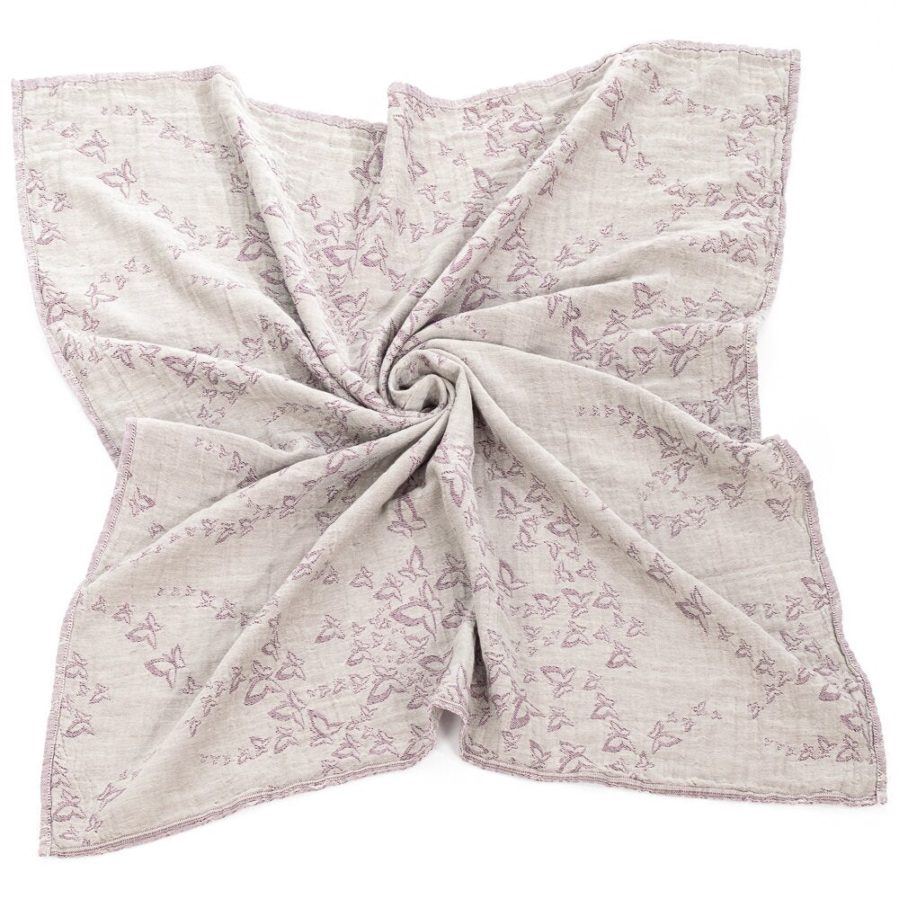 fidella-coperta-tutto-in-uno-feel-free-mussola-in-cotone-organico-grigio-lilla image 2