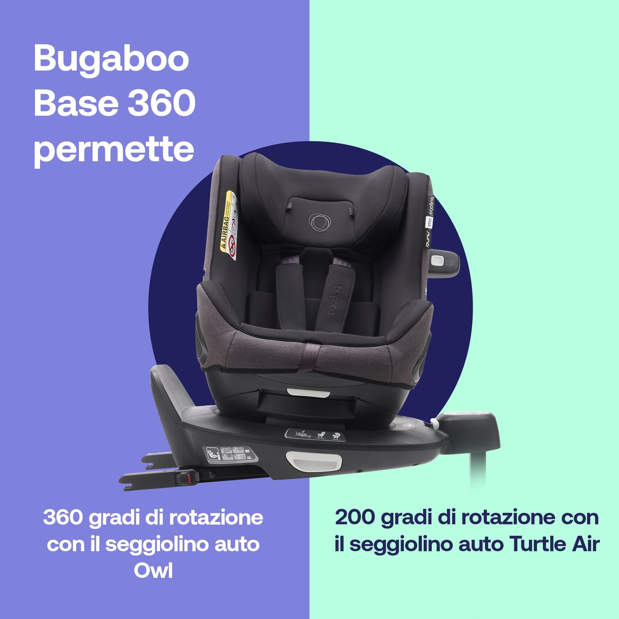 bugaboo-base-360-girevole-isofix-by-nuna-per-seggiolini-auto-owl-e-turtle-air-0- image 6