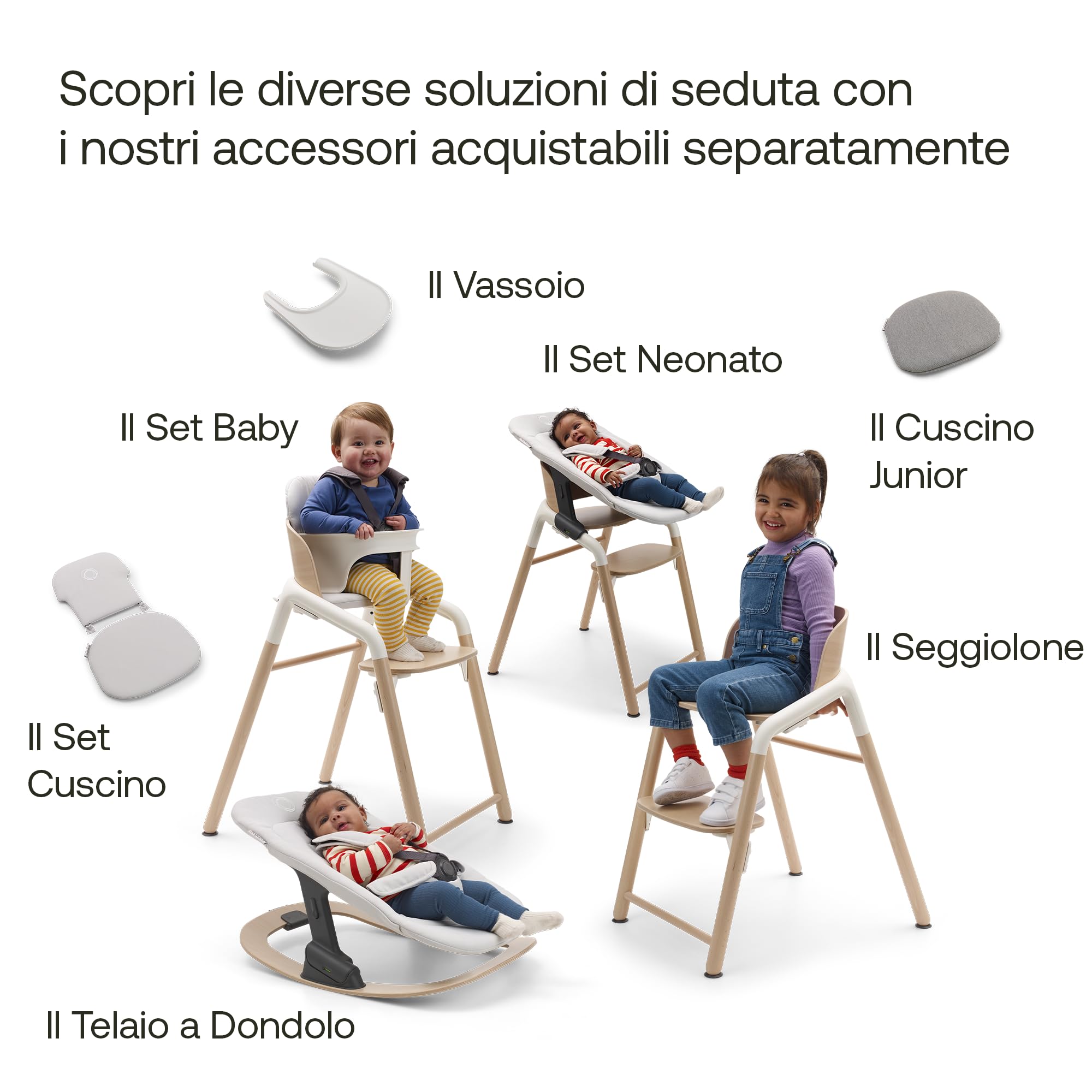 bugaboo-giraffe-set-baby-per-sedia-evolutiva-grigio image 5