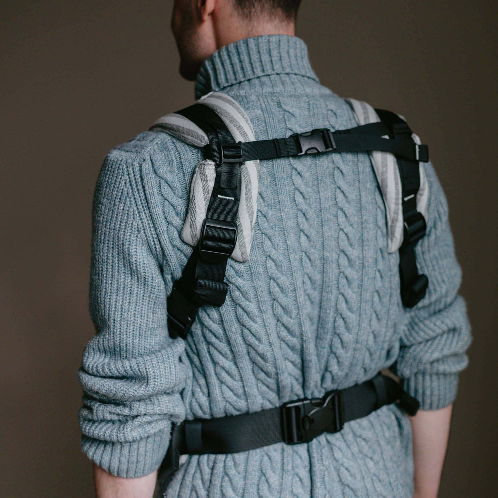 fidella-fusion-marsupio-ergonomico-stripes-grey-cotone-biologico-neonato-e-toddl image 2